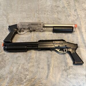 Mossberg M590 Clear & Black Airsoft Guns ( 2 Shotguns) - *NO CLIPS - Tested Work
